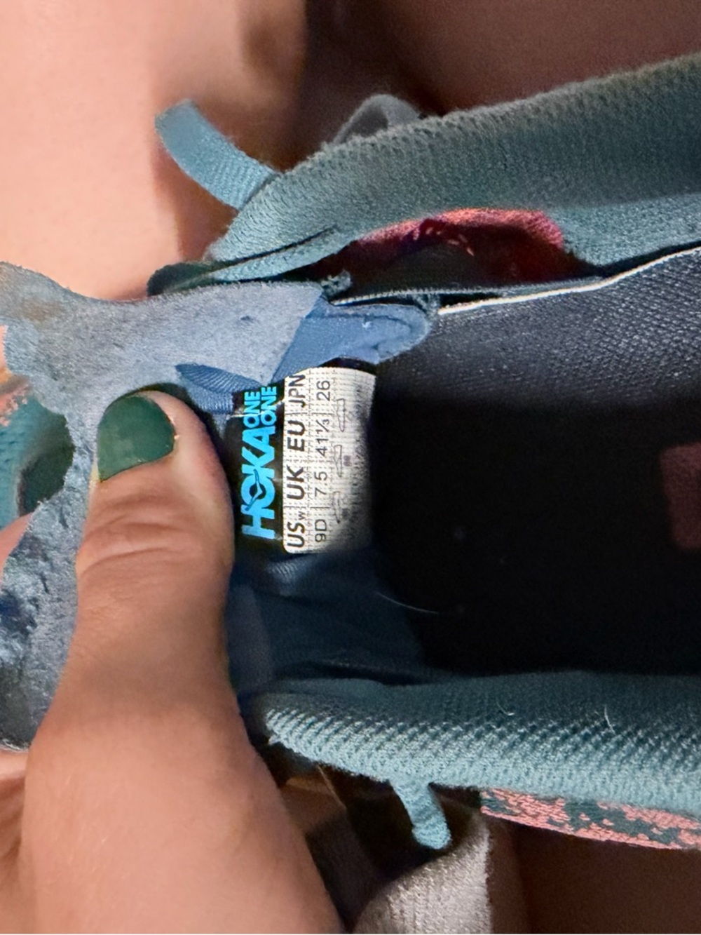 Hoka One One Teal and Orange Women's Running Shoes - Picture 9 of 9